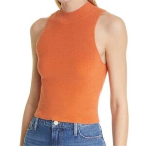 FRAME Womens sleeveless Ribbed Knit Top Sz XS Boho Luxury